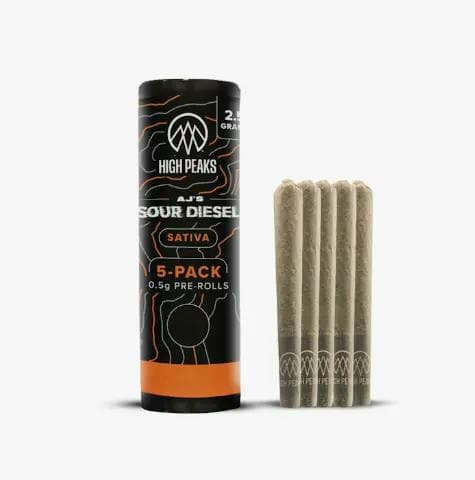High Peaks | PreRoll | AJ's Sour Diesel | Sativa | 5pk