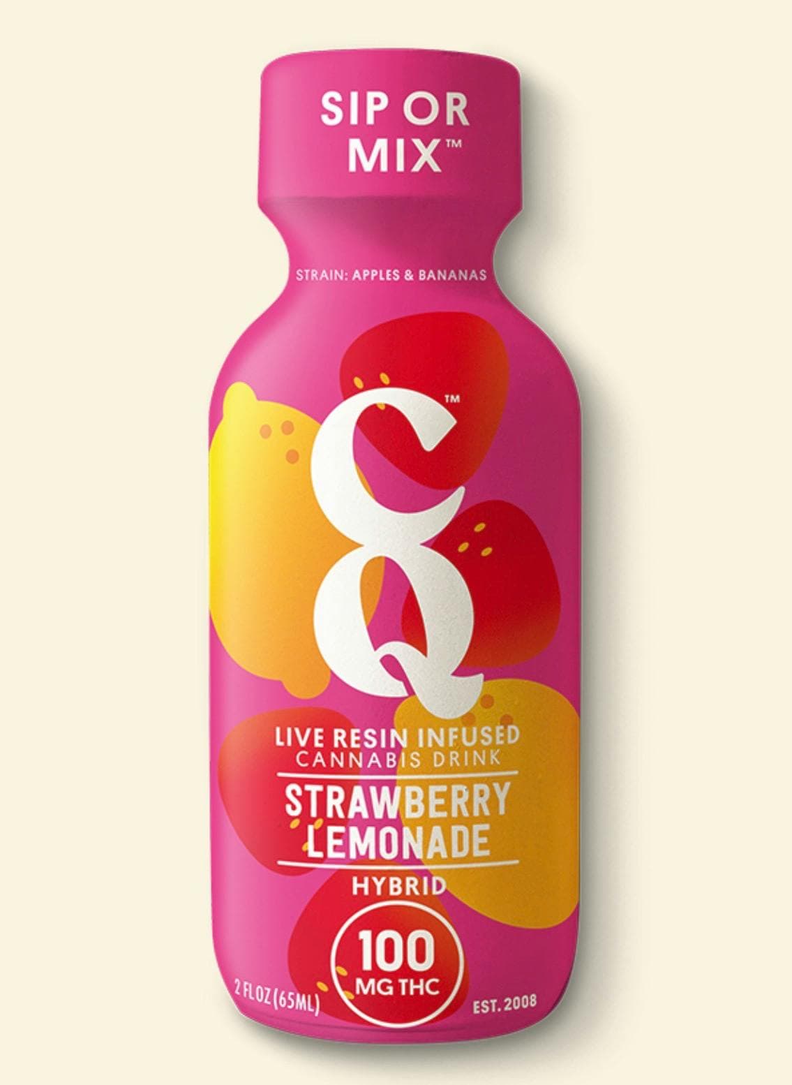 CQ | Live Resin Infused Cannabis Drink | Strawberry Lemonade | Hybrid | 100mg