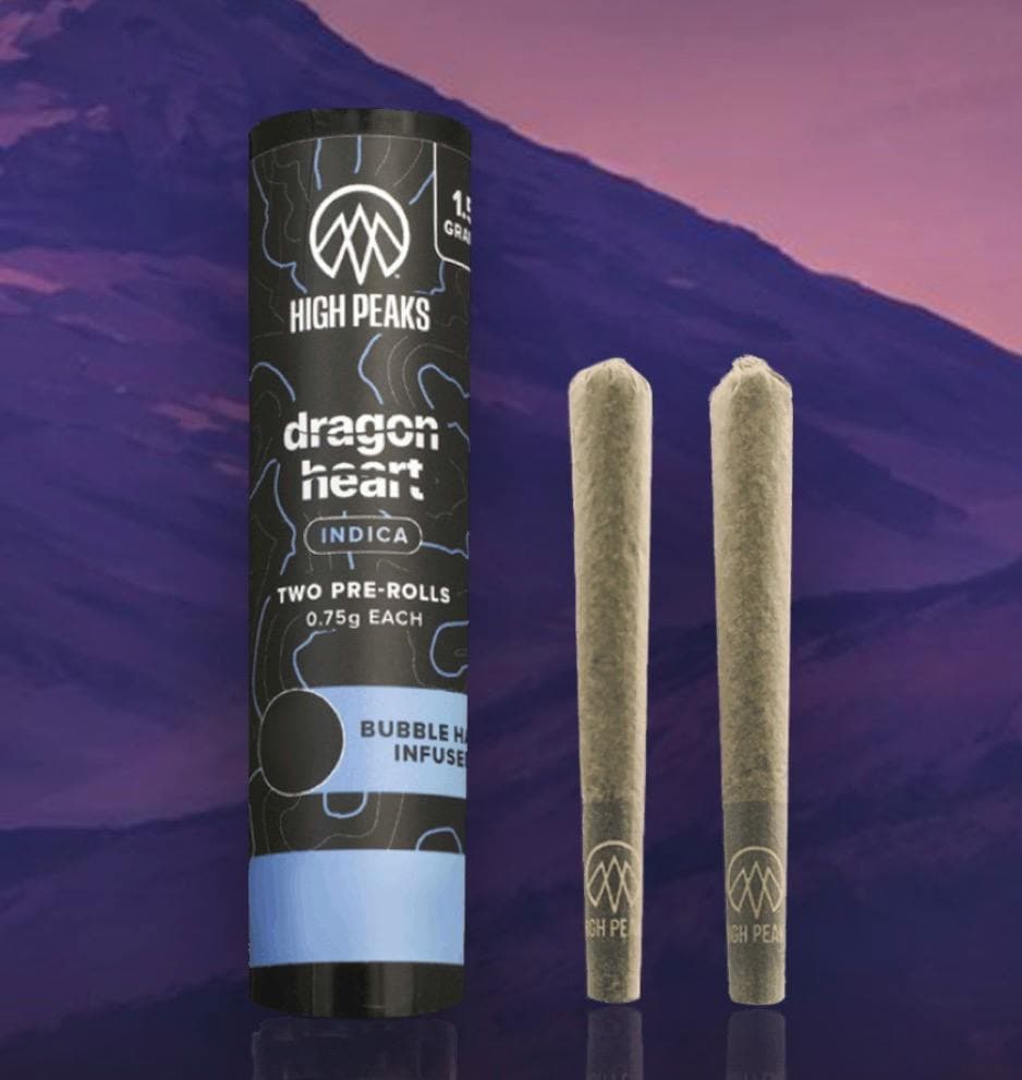 High Peaks | Infused Pre-Rolls | Dragon Heart | Indica | 2pk