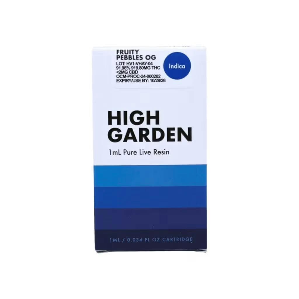 High Garden | Live Resin Cartridge | Fruity Pebbles OG | Indica