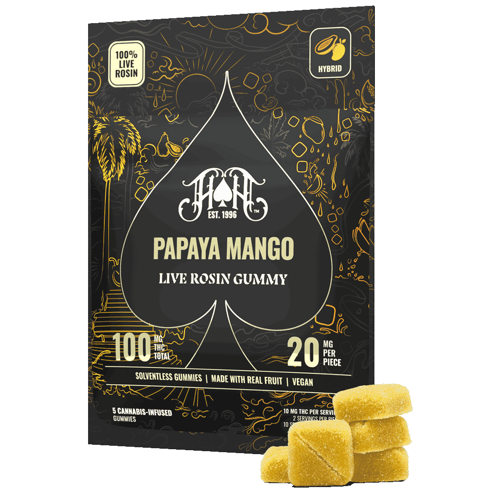 Heavy Hitters | Live Rosin Edible | Papaya Mango | 5pk | 100mg