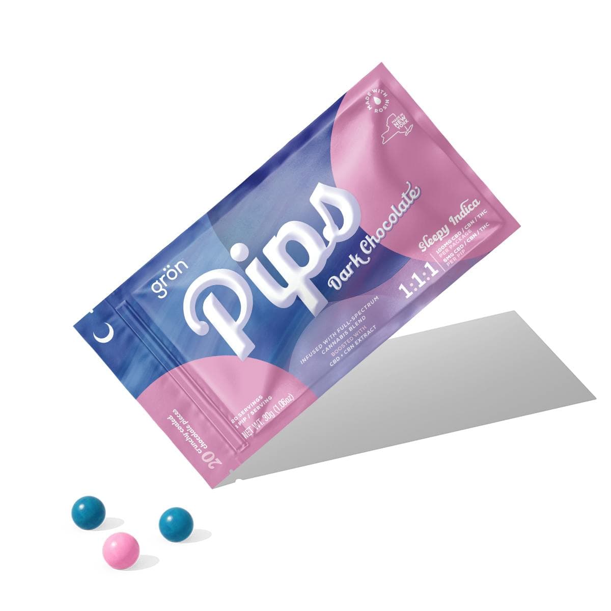 1:1:1 Dark Chocolate Pips - CBD/CBN/THC - Sleepy Indica