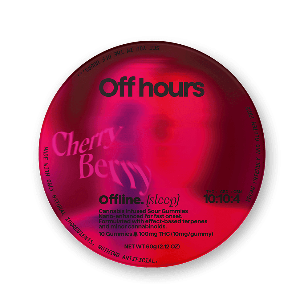 Off Hours, Cherry Berry Offline -INDICA- (10pk, 100mg)