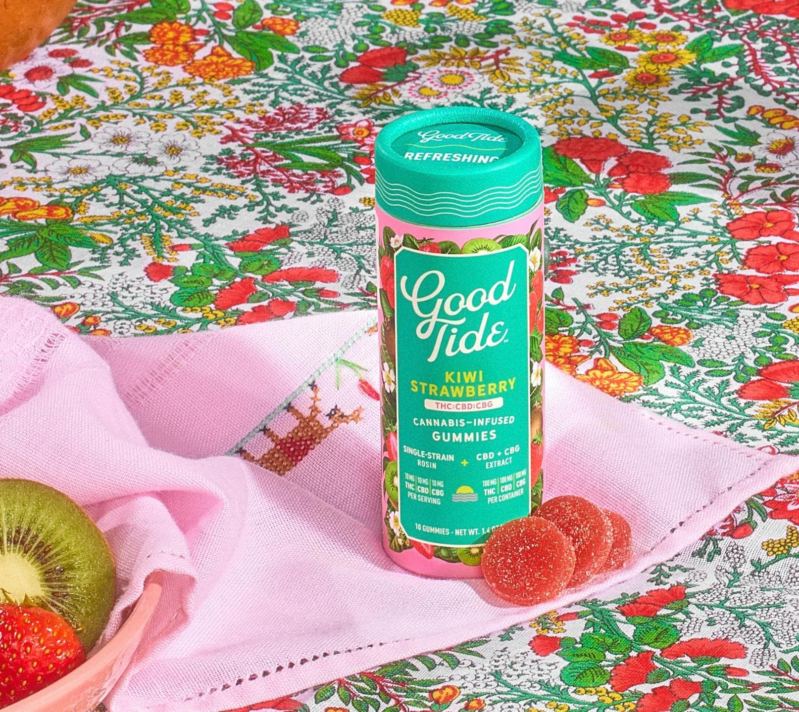 Good Tide | Edibles | Kiwi Strawberry | Hybrid | 1:1:1 THC:CBD:CBG | 10pk | 100mg