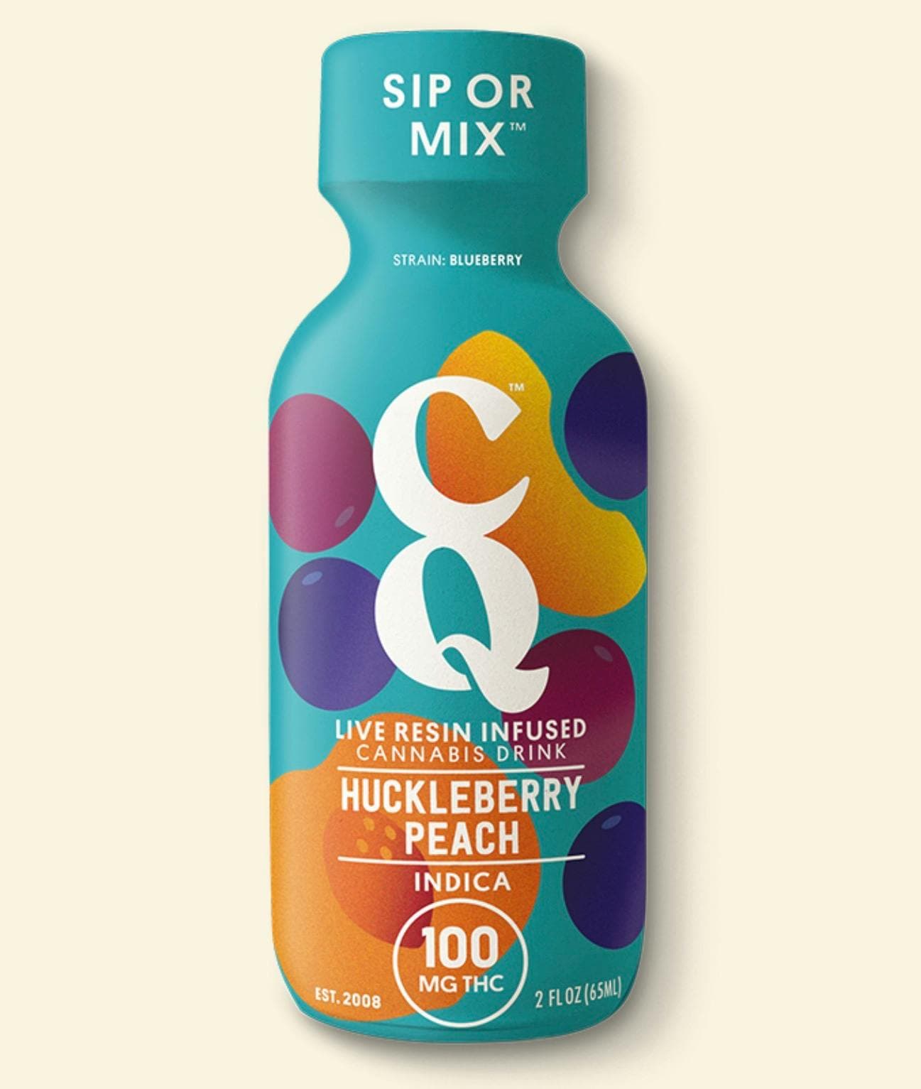 CQ | Live Resin Cannabis Infused Drink | Huckleberry Peach | Indica | 100mg