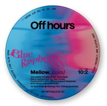 Off Hours | Edibles | Mellow Blue Raspberry | 10pk | 100mg