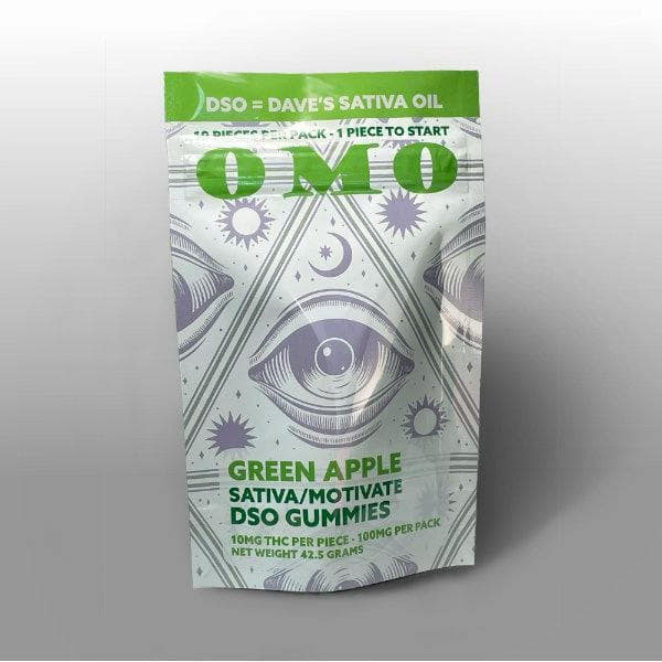 OMO | Edibles | Green Apple DSO Gummies | 10pk | 10mg