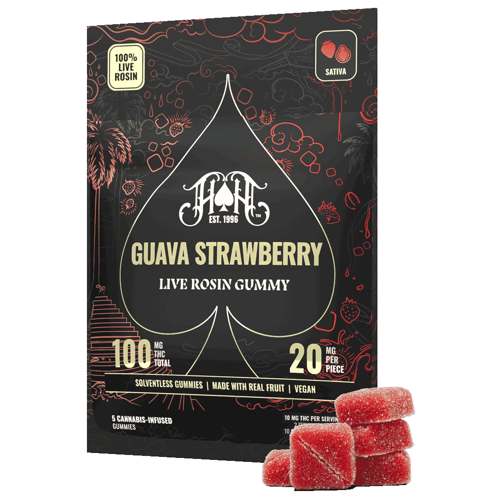 Heavy Hitters | Live Rosin Edible | Guava Strawberry | 5pk | 100mg