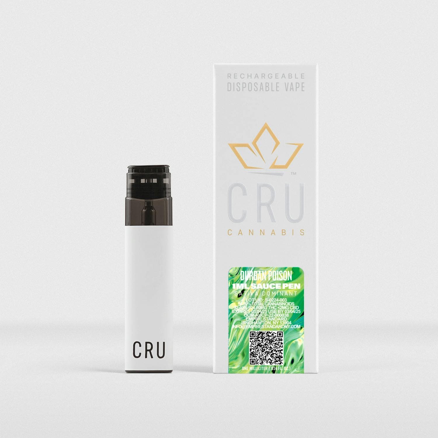 CRU | Live Resin Vape | Durban Poison | Sativa