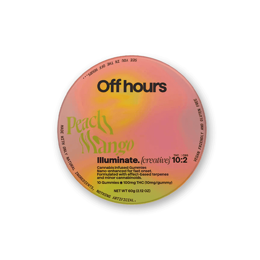 Off Hours | Edibles | Illuminate Peach Mango | 10pk | 100mg